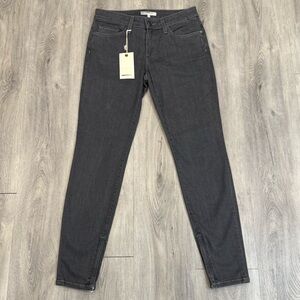 Joie Casual Charcoal Grey Denim Super Skinny Ankle Jeans with Bottom Leg Zipper